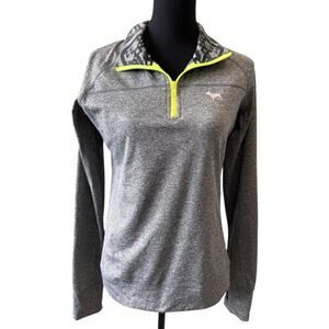 New VICTORIA'S SECRET Women's Gray Long Sleeve Quarter Zip Sweatshirt Size M